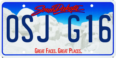 SD license plate 0SJG16