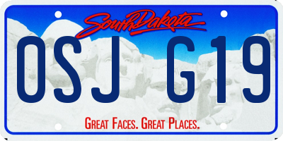 SD license plate 0SJG19