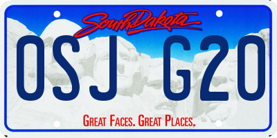 SD license plate 0SJG20