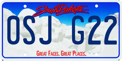SD license plate 0SJG22