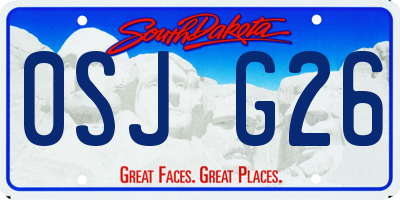 SD license plate 0SJG26