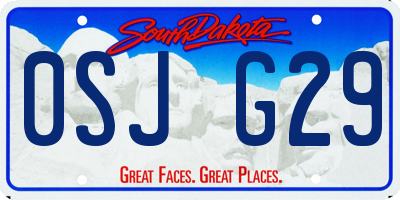 SD license plate 0SJG29