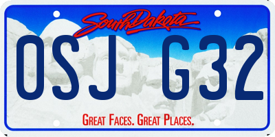 SD license plate 0SJG32