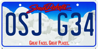 SD license plate 0SJG34