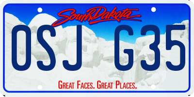 SD license plate 0SJG35
