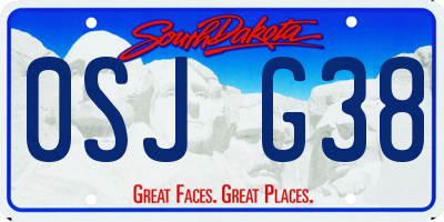 SD license plate 0SJG38