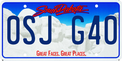 SD license plate 0SJG40