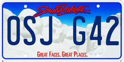 SD license plate 0SJG42