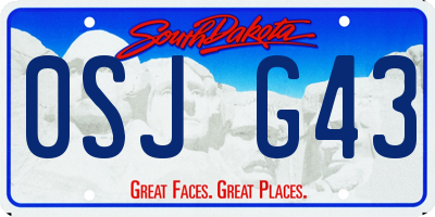 SD license plate 0SJG43