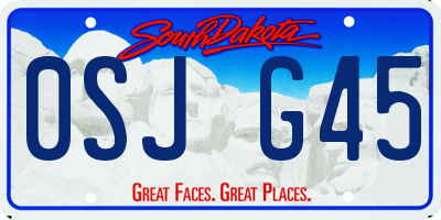 SD license plate 0SJG45