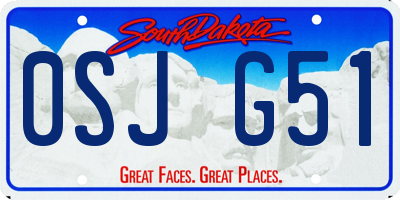 SD license plate 0SJG51