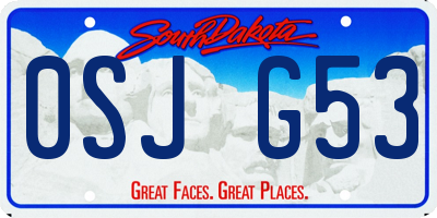 SD license plate 0SJG53