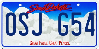 SD license plate 0SJG54