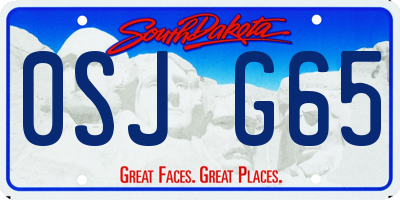 SD license plate 0SJG65
