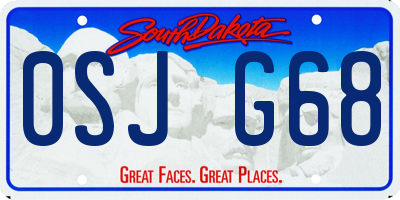 SD license plate 0SJG68