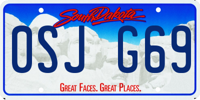 SD license plate 0SJG69