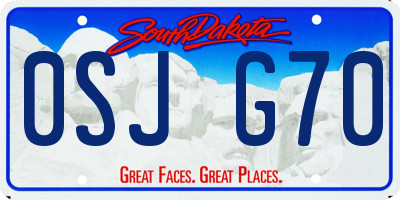SD license plate 0SJG70