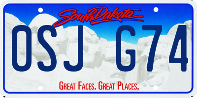 SD license plate 0SJG74