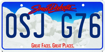 SD license plate 0SJG76