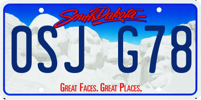 SD license plate 0SJG78