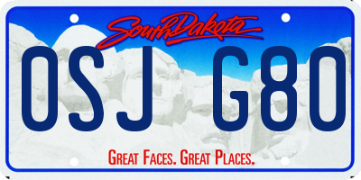SD license plate 0SJG80