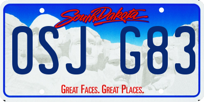 SD license plate 0SJG83