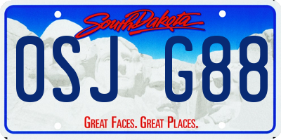 SD license plate 0SJG88