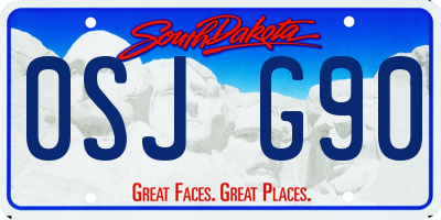 SD license plate 0SJG90