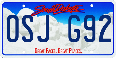 SD license plate 0SJG92