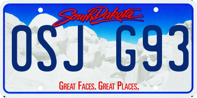 SD license plate 0SJG93