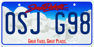 SD license plate 0SJG98