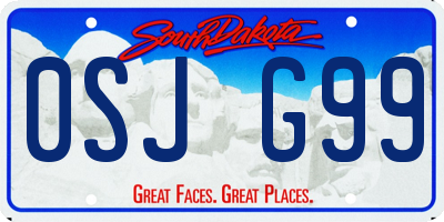 SD license plate 0SJG99