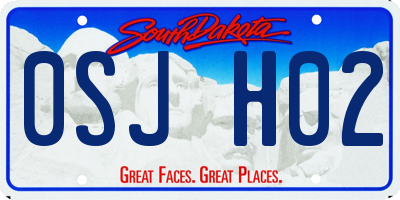 SD license plate 0SJH02