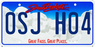 SD license plate 0SJH04