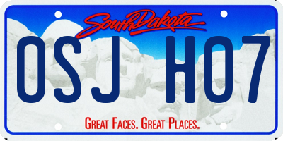 SD license plate 0SJH07