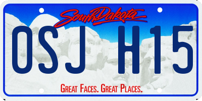 SD license plate 0SJH15