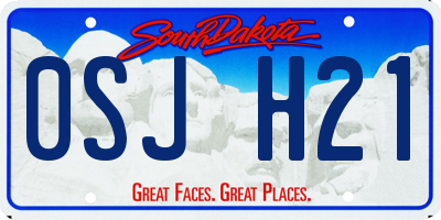 SD license plate 0SJH21