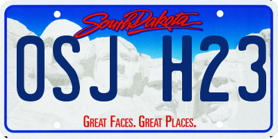 SD license plate 0SJH23