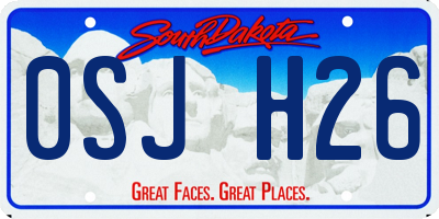 SD license plate 0SJH26