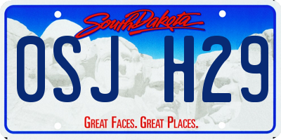 SD license plate 0SJH29