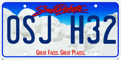 SD license plate 0SJH32