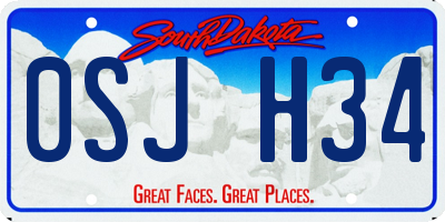 SD license plate 0SJH34