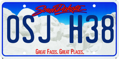 SD license plate 0SJH38