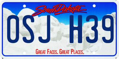 SD license plate 0SJH39