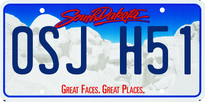 SD license plate 0SJH51