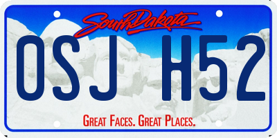 SD license plate 0SJH52