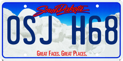 SD license plate 0SJH68