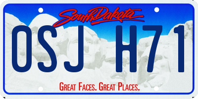 SD license plate 0SJH71