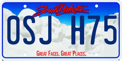 SD license plate 0SJH75