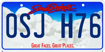 SD license plate 0SJH76